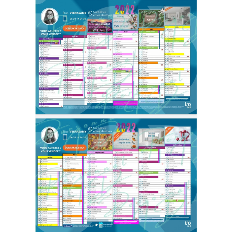 Calendrier personnalisé 2 - Réseau iad