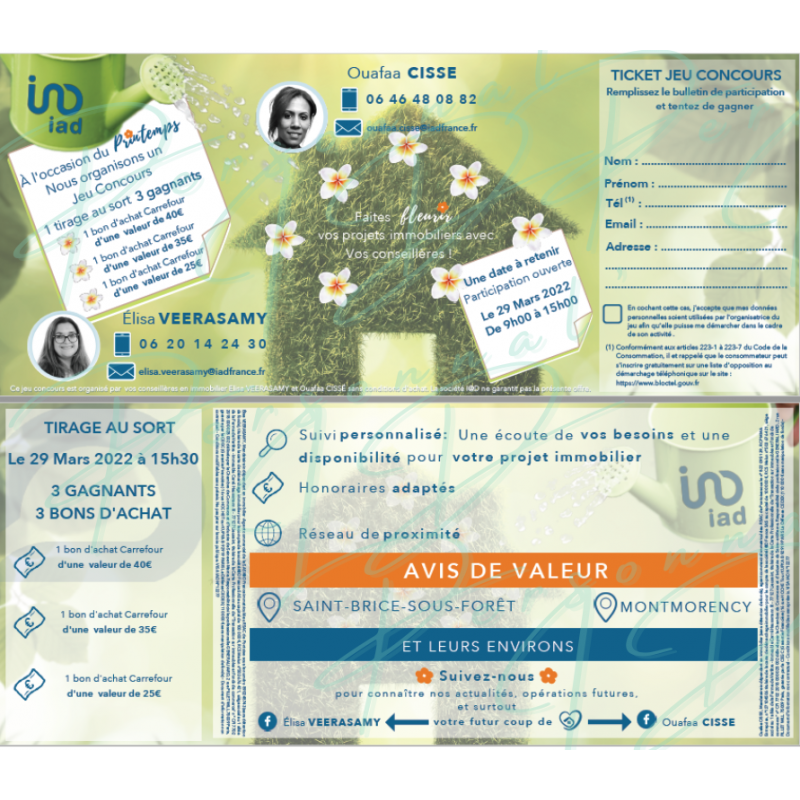 Coupon de Jeu Concours 1 - Printemps - Réseau iad