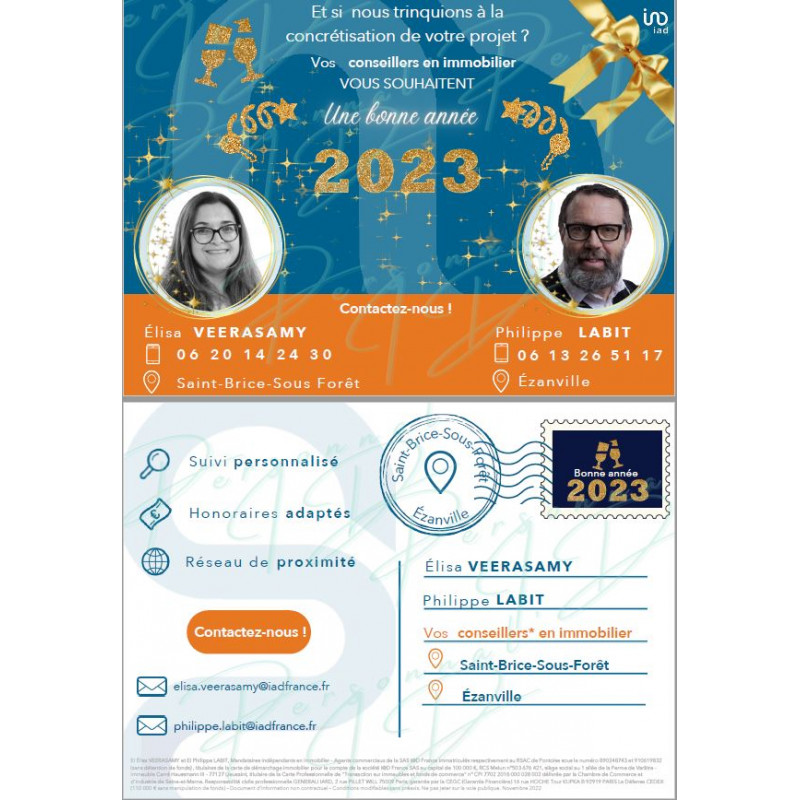 Flyer Carte Postale 3 - Bonne Année - Réseau iad