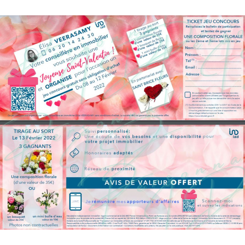 Coupon de Jeu Concours - Saint Valentin -1- Réseau iad